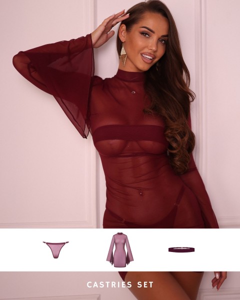 zestaw-castries-promees-burgundowa-sukienka-stringi